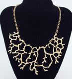 Coral Flower Necklace Hollow Branch Sautoir Clavicle Short Chain