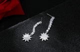 925 Silver Crystal Snow Earrings Women Girls Gift Jewelry