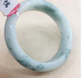 Natural Jadeite Bracelet - 54-62mm, Noble Floating Flower, Female Jade Bracelet