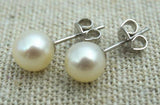 7mm Freshwater Pearl Earring S925 Sterling Silver Classic Stud