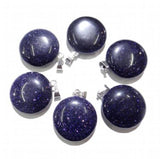 50pcs Natural Sand Stone Crystal Agates Round Pendants for Jewelry Making