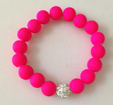 12 Piece u434 Fluorescence Candy Beads Bracelet Ball Stretch Bracelets