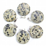 24pcs Natural Sand Stone Round Pendants for DIY Necklace Making