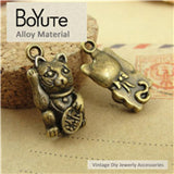 BoYuTe Fortune Cat Charms Pendants for Jewelry Making Diy