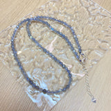 4MM Faceted Labradorite Necklace S925 Silver Chains Gemstones Collier Women Gift