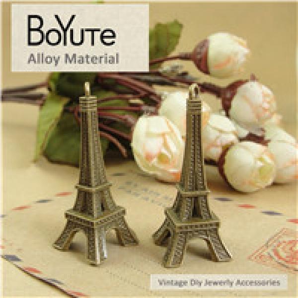 BoYuTe Eiffel Tower Charms Pendants, Antique Bronze Plated, 40 Pcs