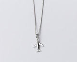 925 Silver Aircraft Airplane Necklace Pendant GTLX1511