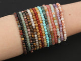 Natural Stone Bracelet Amethyst Turquoise Elastic Bangles