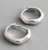F.I.N.S S925 Silver Earrings INS Concave Hoop Women Accessories