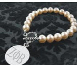 Stainless Steel Pendant Charm Pearl Bracelet