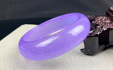 Hand-Carved Natural Violet Jade Bangle Bracelet