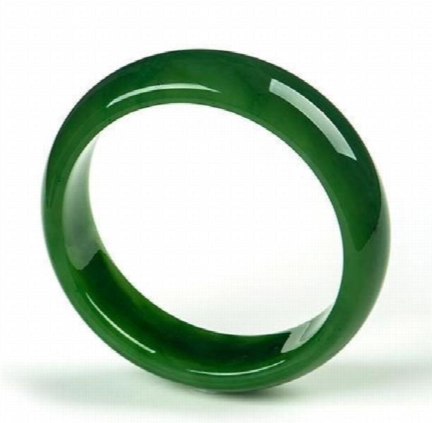 Green Jade Bangles Natural Bracelet Flower Emerald Ladies