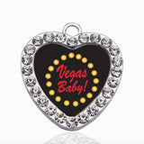 Vegas Baby Circle Charm Vintage Heart Charms Pendants Necklace