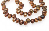 6x9mm Brown Freshwater Pearl Loose Beads 14in DIY Jewelry Necklace