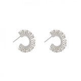 18K Plated Pearl Ear Studs with Zircon, Wedding Access