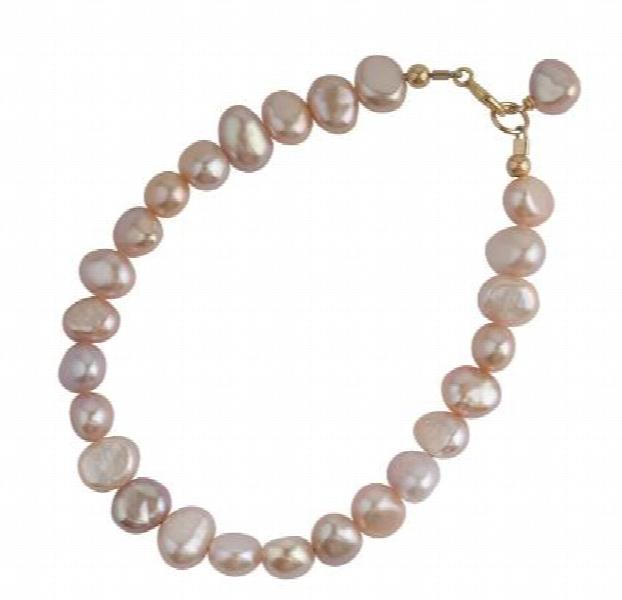Real Freshwater Pearl Pink Purple Silver Bangle Style