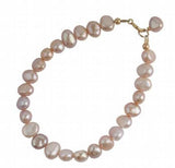 Real Freshwater Pearl Pink Purple Silver Bangle Style