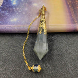 Natural Labradorite Pendulum for Dowsing Stone Pendant