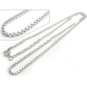 925 Sterling Silver Necklace Venetian Chain 45cm Men Women S0245