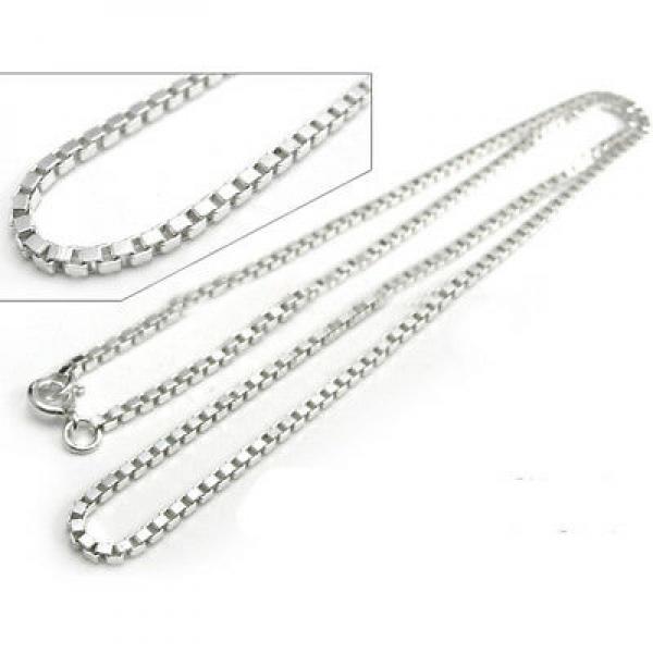 925 Sterling Silver Necklace Venetian Chain 45cm Men Women S0245