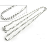 925 Sterling Silver Necklace Venetian Chain 45cm Men Women S0245