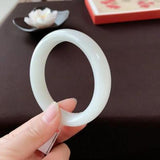 Zheru Jewelry Hetian Jade Bracelet 54-64mm Gift for Mother and Girlfriend