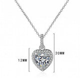 925 Silver Heart Moissanite Pendant Necklace 0.5CT D Round Cut Diamond for Women