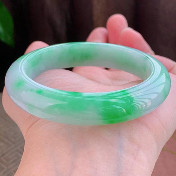 Natural Burma Jade Princess Bracelet for Women, 54mm-62mm