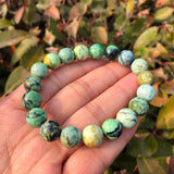 Natural Variscite Bracelet Round Bead Crystal Quartz Healing Stone Women Jewelry
