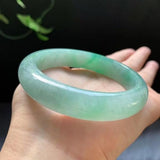Burmese Jadeite Light Green Two-tone Bracelet Princess Jewelry