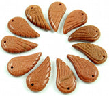 Natural Stone Wings Pendant for DIY Necklace A19