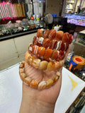 Red Agate Stone Beads Bracelet 11*14mm Natural Gemstone Jewelry Bangle