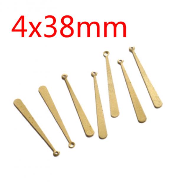 50pcs 4*38mm Drop Charms Thin Blank Plummet Stamping Charms DIY Jewelry Making