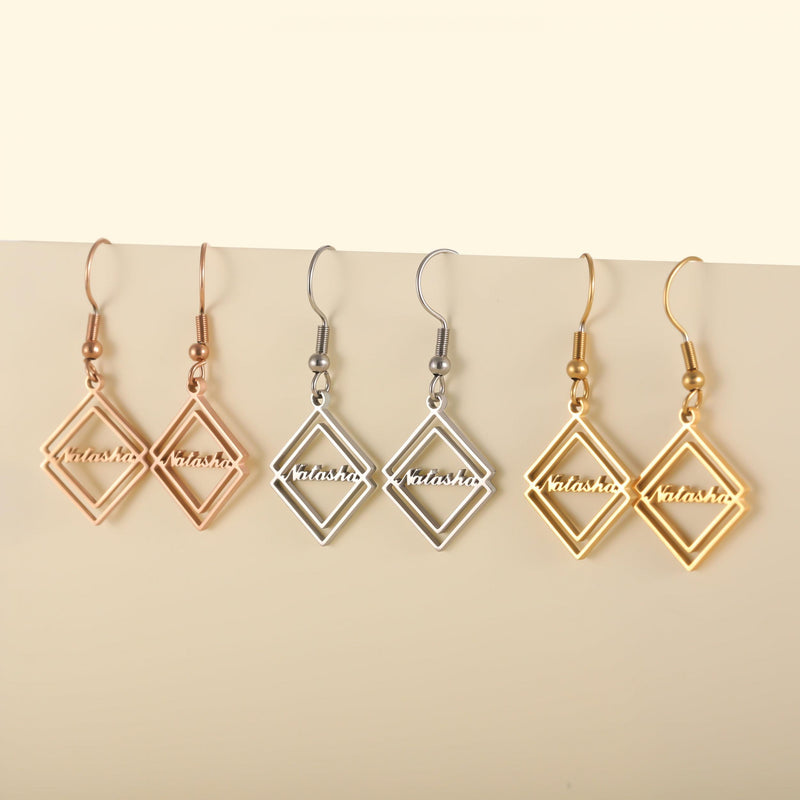 Custom Name Earrings in Stainless Steel