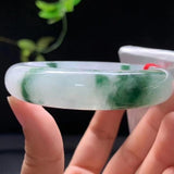 Zheru Jewelry Natural Burmese Jade Flower 54-64mm Bracelet