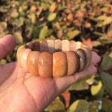 Natural Coral Jade Chrysanthemum Stone Bracelet Bangle Crystal Healing
