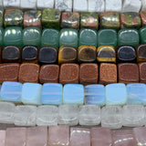 10mm Cube Natural Stone Space Beads DIY Jewelry Tiger Opal Quarzt