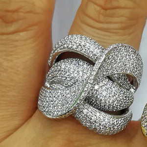 Cubic Zircon Stone Women's Ring Micro Paved Jewelry