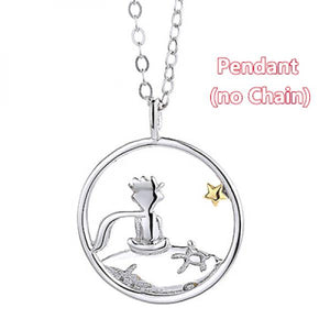 925 Silver Couple Pendant Little Prince With Fox Necklace