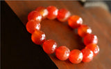 Red Agate Faceted Face Crystal Bracelet