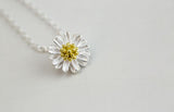 925 Sterling Silver Daisy Necklaces & Pendants For Women Lady Gift