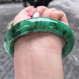 Zheru Princess Jadeite Green Bracelet 54-64mm Natural Myanmar Jewelry