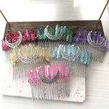 Quartz Point Wire Wrap Hair Combs, Crystal Tiara Jewelry