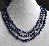 52" Navy Baroque Freshwater Pearl Necklace