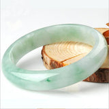 Zheru Jewelry Natural Emerald Light Green Bracelet 54-64mm