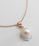 Silver Chain Necklace with Freshwater Pearl Pendant