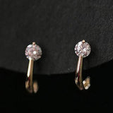 925 Sterling Silver Zircon Arc14K Stud Earrings Punk Jewelry