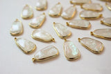 30pcs/lot Irregular Ovals Resin Shell Effect Core Copper Charms