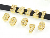 100pcs 8mm 0-9 Number Slide Charms for DIY Keychains Wristband