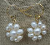 Freshwater Pearl Flower Earrings S925 Sterling Silver Dangle Earring